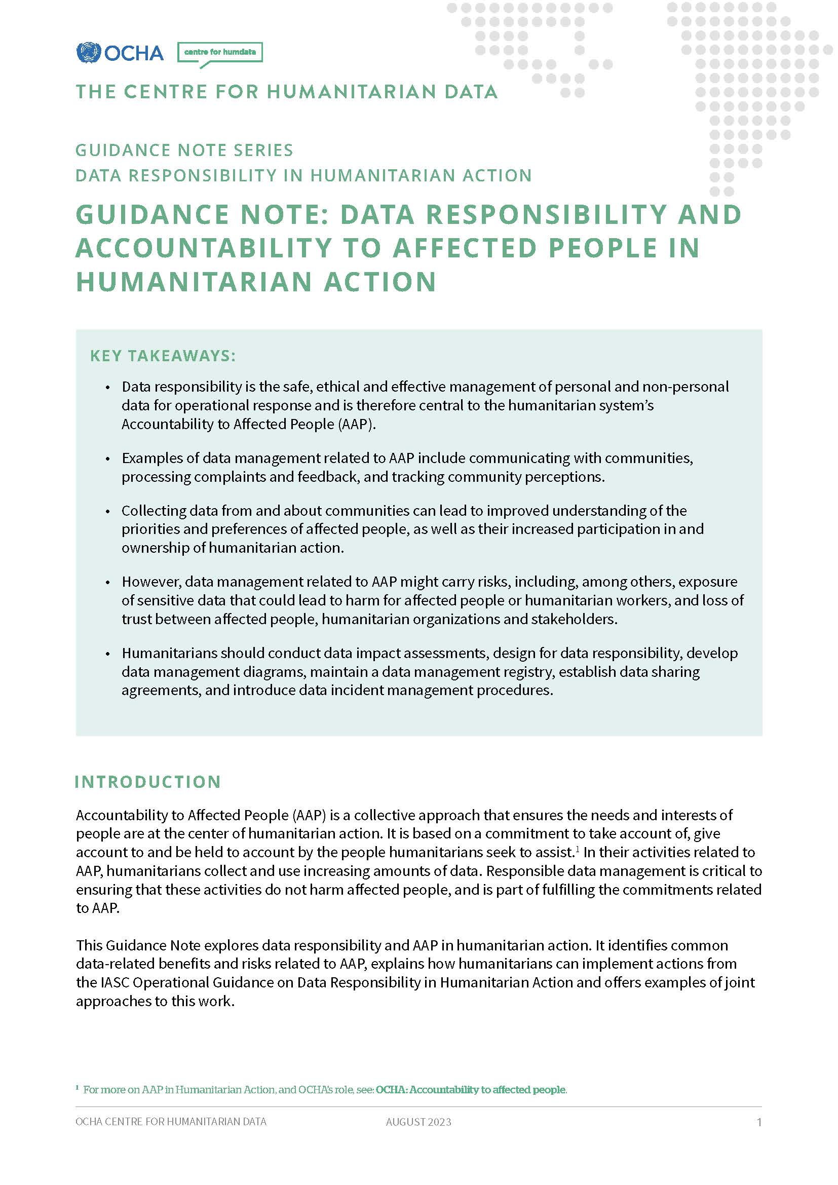 Guidance Note on Data Responsibility and Accountability to Affected ...